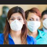 People wearing flu masks