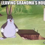 Big Chungus | ME LEAVING GRANDMA'S HOUSE MADE BY LOVER_OF_LASAGNA | image tagged in big chungus | made w/ Imgflip meme maker