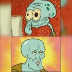 Ugly and Handsome Squidward meme