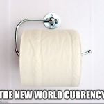 Toilet Roll | THE NEW WORLD CURRENCY | image tagged in toilet roll | made w/ Imgflip meme maker