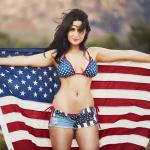 American Woman with flag