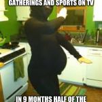 pregnant ninja | WITH THE CORONA VIRUS STOPPING GATHERINGS AND SPORTS ON TV; IN 9 MONTHS HALF OF THE ANTIFA FORCE WILL LOOK LIKE THIS | image tagged in pregnant ninja | made w/ Imgflip meme maker