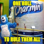 big toilet paper | ONE ROLL; TO RULE THEM ALL | image tagged in big toilet paper | made w/ Imgflip meme maker