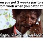 Samuel L Jackson Paid For Catching The Rona | image tagged in samuel l jackson paid for catching the rona | made w/ Imgflip meme maker