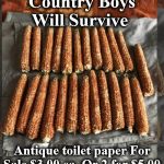 db | Country Boys Will Survive; Antique toilet paper For Sale $3.00 ea. Or 2 for $5.00 | image tagged in db | made w/ Imgflip meme maker