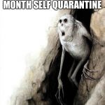 Going from cave | ME AFTER 1 MONTH SELF QUARANTINE | image tagged in going from cave | made w/ Imgflip meme maker