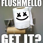 Toilet Paper Roll | FLUSHMELLO; GET IT? | image tagged in toilet paper roll | made w/ Imgflip meme maker