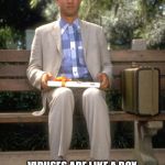 Forest gump | MAMMA ALWAYS SAID; VIRUSES ARE LIKE A BOX OF CHOCOLATES YOU NEVER KNOW WHAT YOU'RE GOING TO GET | image tagged in forest gump | made w/ Imgflip meme maker