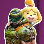 Isabelle and Doomguy meme