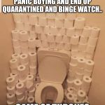 Toilet | WHEN YOU GO CRAZY PANIC BUYING AND END UP QUARANTINED AND BINGE WATCH.. GAME OF THRONES | image tagged in toilet | made w/ Imgflip meme maker