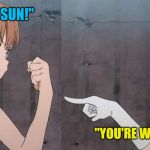 A certain scientific railgun T season three | "BLAKE IS IN WITH SUN!"; "YOU'RE WRONG SHE LOVES YANG" | image tagged in a certain scientific railgun t season three | made w/ Imgflip meme maker