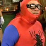 Danny Devito dressed as Spider-man