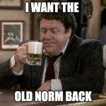 I want the old Norm back | I WANT THE; OLD NORM BACK | image tagged in i want the old norm back | made w/ Imgflip meme maker