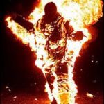 Man On Fire | HE GAVE ME COVID 19. | image tagged in man on fire | made w/ Imgflip meme maker