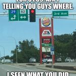 Just Got Gasoline | JUST GOT GAS FOR $1.59. AIN’T TELLING YOU GUYS WHERE. I SEEN WHAT YOU DID WITH THE TOILET PAPER. | image tagged in free gasoline | made w/ Imgflip meme maker