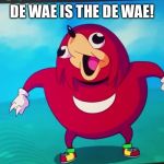 de wae | DE WAE IS THE DE WAE! | image tagged in de wae | made w/ Imgflip meme maker