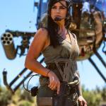 sexy woman Helicopter Gun