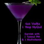 Quarantini | Quarantini; 4oz Vodka
1 tbsp NyQuil; Garnish with 1 Tylenol PM
& 1 Multivitamin | image tagged in fun,martini | made w/ Imgflip meme maker