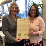 Urbana Mayor Diane Marlin and Champaign Mayor Deborah Feinen