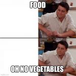 F.R.I.E.N.D.S. | FOOD OH NO VEGETABLES | image tagged in friends | made w/ Imgflip meme maker