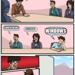 Boardroom Meeting Suggestion but with no windows | WHAT SHOULD WE DO ABOUT THIS PLACE; COOLER DESKS; WINDOWS; BETTER CHAIRS | image tagged in boardroom meeting suggestion but with no windows | made w/ Imgflip meme maker