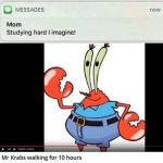 Mr Krabs vs Study meme