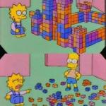 Bart breaks Lisa's castle