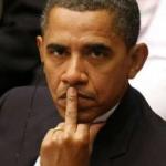 Obama gives the US the finger