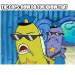 Spongebob Police | ME: ITS A NICE DAY OUTSIDE; THE COPS: HOW DO YOU KNOW THAT | image tagged in spongebob police | made w/ Imgflip meme maker