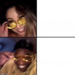 Yellow Glasses Girl & Black Guy Funny meme