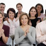 Stock image of people clapping