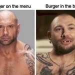 Expectation vs Reality | Burger in the bag; Burger on the menu | image tagged in expectation vs reality | made w/ Imgflip meme maker