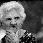 old woman thinking