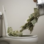 Money Down Toilet