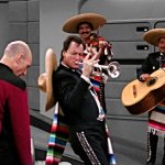 Q Playing Trumpet in Star Trek meme