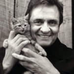 Johnny Cash with a cat meme