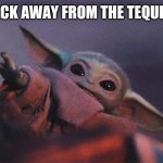 Baby Yoda | BACK AWAY FROM THE TEQUILA | image tagged in baby yoda | made w/ Imgflip meme maker