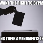 Ballot | CITIZENS WANT THE RIGHT TO BYPASS STATES; FOR PLACING THEIR AMENDMENTS IN A BALLOT | image tagged in ballot | made w/ Imgflip meme maker