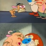 Angry Ren Scared Stimpy & Sven