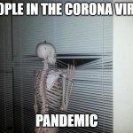 Waiting Skeleton | PEOPLE IN THE CORONA VIRUS PANDEMIC | image tagged in waiting skeleton | made w/ Imgflip meme maker
