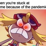 Amitie Quarantine | when you're stuck at home because of the pandemic | image tagged in rage amitie,coronavirus,puyo puyo,memes,funny | made w/ Imgflip meme maker