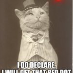 Aristocat | I DO DECLARE,
I WILL GET THAT RED DOT | image tagged in aristocat | made w/ Imgflip meme maker