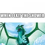 Dragon from Wings of Fire | ME; WHEN I EXIT THE SHOWER | image tagged in dragon from wings of fire | made w/ Imgflip meme maker