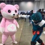 Michelle blocking Deku