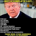 Trump ignored coronavirus warnings