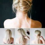 Messy bun hairstyle