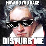 mlg beethoven | HOW DO YOU DARE; DISTURB ME | image tagged in mlg beethoven | made w/ Imgflip meme maker