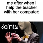 Got photoshop | 5 year old me after when i help the teacher with her computer: | image tagged in scintst,stonks,bill nye the science guy,science,kids | made w/ Imgflip meme maker