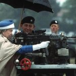 HRH Firing a gun.