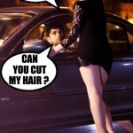 Quarantine Haircut | I'LL DO ANYTHING YOU WANT FOR 50$; CAN YOU CUT MY HAIR ? | image tagged in prostitute and man,haircut,memes,funny,quarantine,professional | made w/ Imgflip meme maker